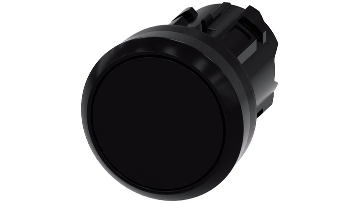 Przycisk 22mm tworzywo czarny płaski bez samopowrotu odbl przez wciśnięcie SIRIUS ACT 3SU1000-0AA10-0AA0