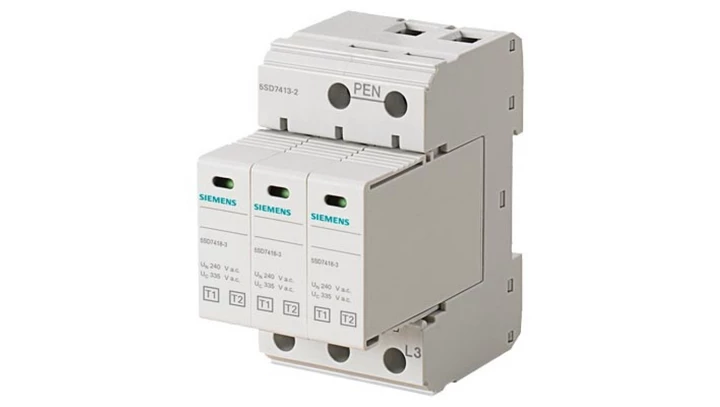 Ogranicznik przepięć Typ T1+T2 3P Uc 335V 12,5kA TN-C SENTRON 5SD7413-2