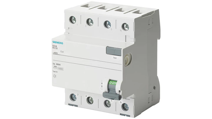 Wyłącznik różnicowoprądowy SENTRON 4P 63A 0,1A Typ AC 5SV4446-0