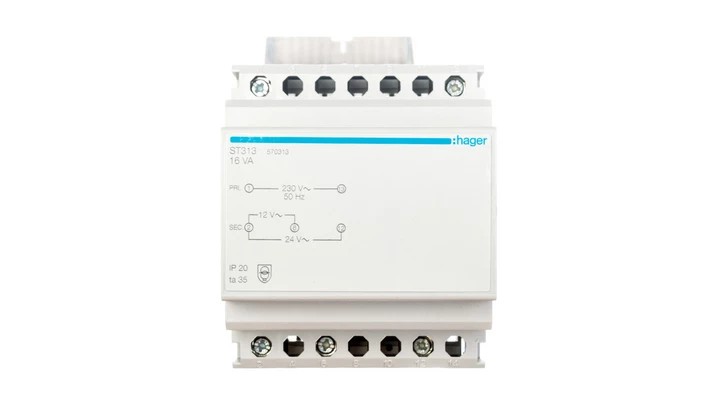 Transformator bezpieczeństwa modułowy 230/12- 24V AC 1,33-0,67A ST313