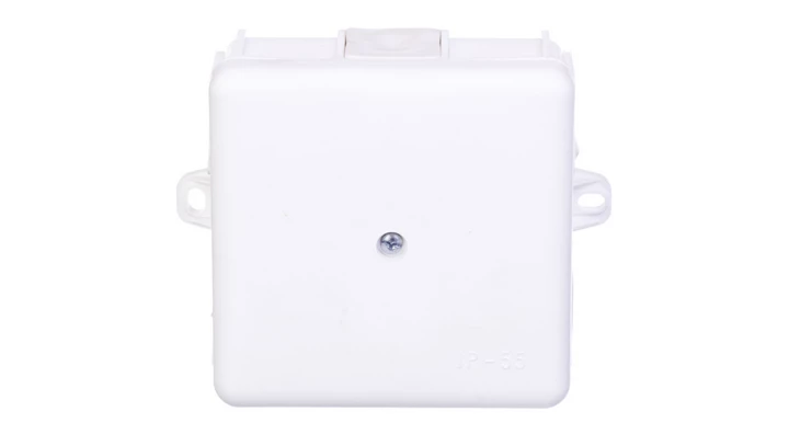 Puszka hermetyczna n/t 86x86x39mm z zaciskiem 5x2,5mm z uszami montaż. IP55 biała 0226-11
