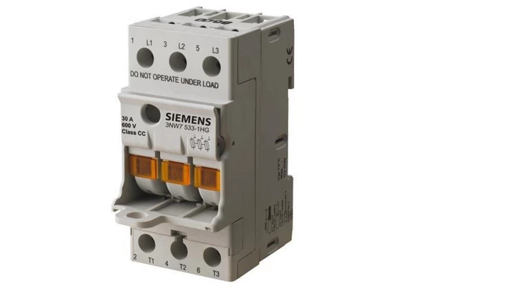 Podstawa bezpiecznikowa do wkł. cylindrycznych 10x38mm 32A 3P z diodą sygnalizacyjną, compact 3NW7034-1