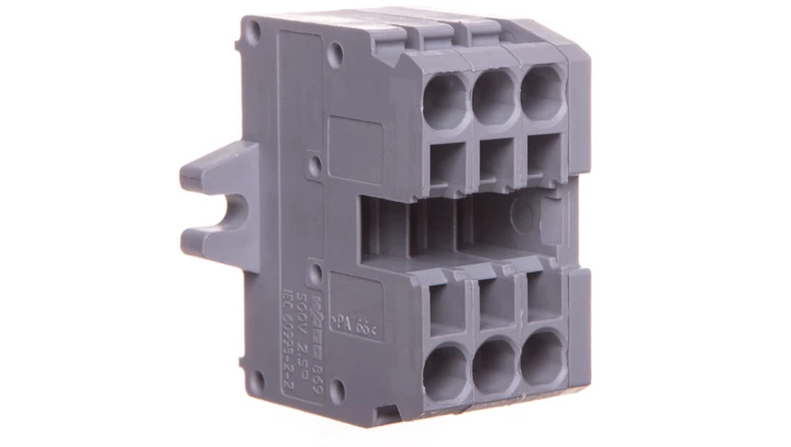 Listwa zaciskowa kompaktowa 2-przewodowa 2,5mm2 3-torowa z mocowaniem śrubowym szara 869-103 /100szt./