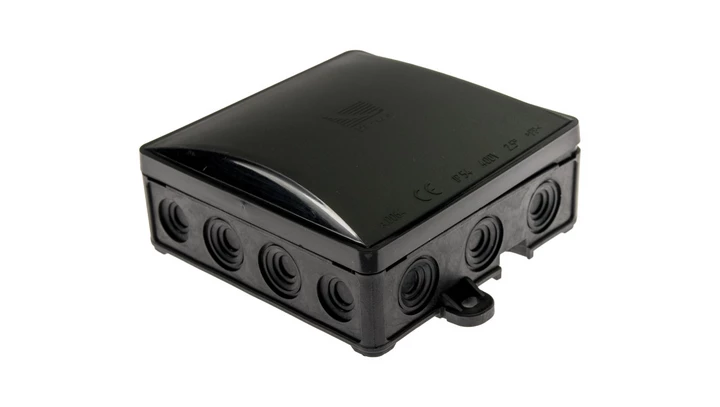 Puszka instalacyjna hermetyczna 90x90 klik, 14 dławików, czarna /45szt./