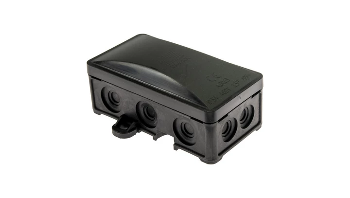 Puszka instalacyjna hermetyczna 90x45 klik, 10 dławików, czarna /90szt./