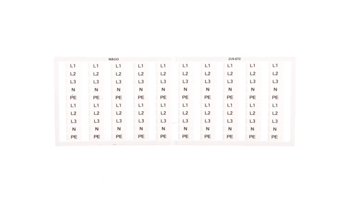 Oznaczniki WSB 20x L1 L2 L3 N PE, biały 249-672 /5szt./