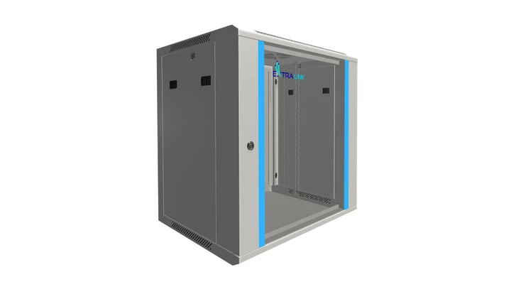 Szafa rack montowana na ścianie Extralink 12U 600x450 Szara