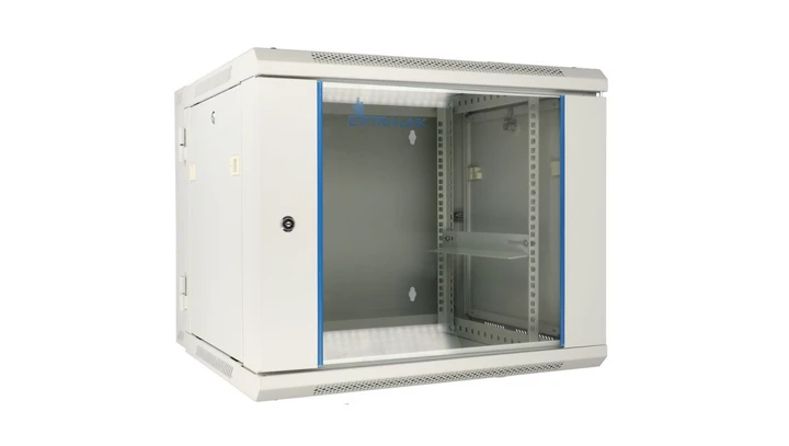 Szafa rack montowana na ścianie, dwusekcyjna Extralink 12U 600x600 AZH Szara