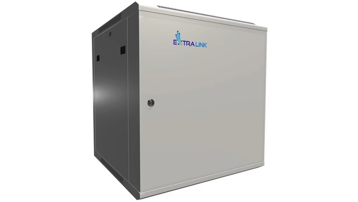 Szafa rack montowana na ścianie, drzwi blaszane pełne Extralink 12U 600x600 ASP Szara