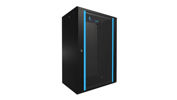 Szafa rack montowana na ścianie Extralink 18U 600x450 Czarna