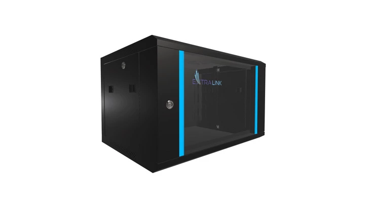Szafa rack montowana na ścianie Extralink 6U 600x450 Czarna