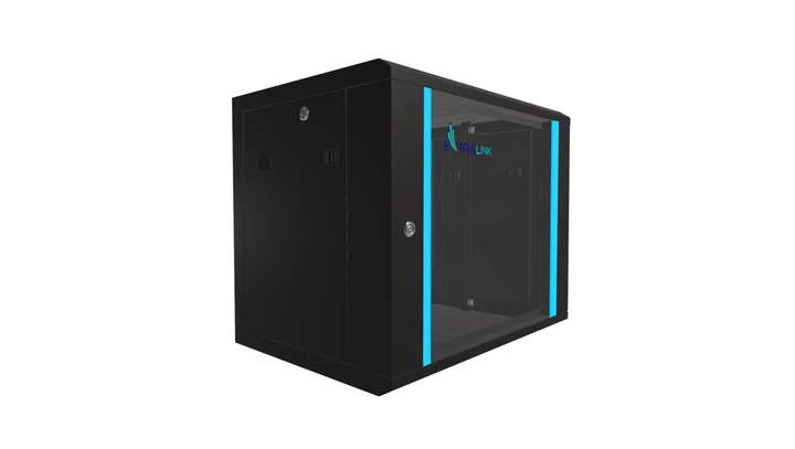 Szafa rack montowana na ścianie Extralink 9U 600x450 Czarna