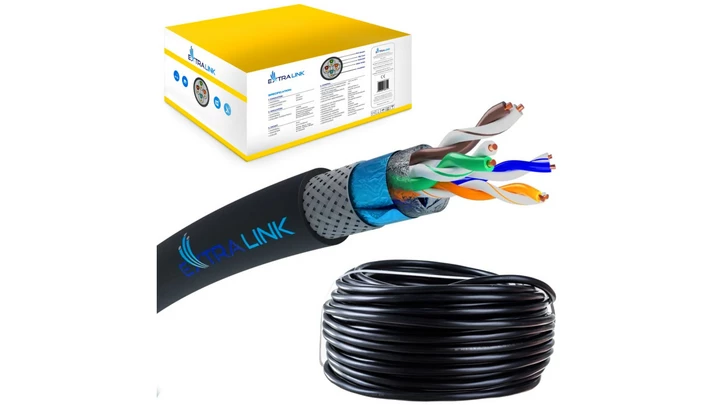 Kabel sieciowy skrętka 305M Extralink CAT5E SFTP (SF/UTP) V2 Zewnętrzny