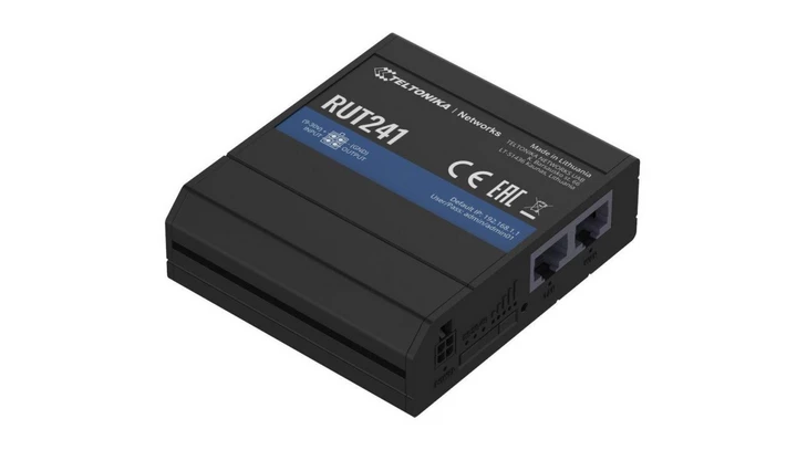 Przemysłowy Router LTE Cat.4, 2x LAN 100Mb/s WiFi 2,4GHz, RUT241 010000 Teltonika RUT241