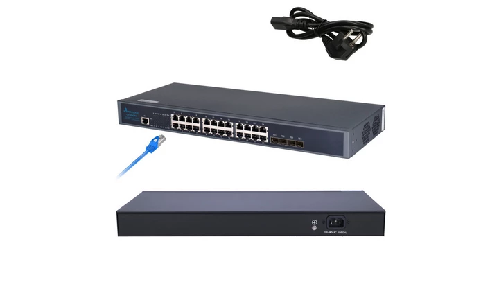 Switch 24x RJ45 1000Mb/s, 4x SFP+, L3, zarządzalny Extralink Chiron