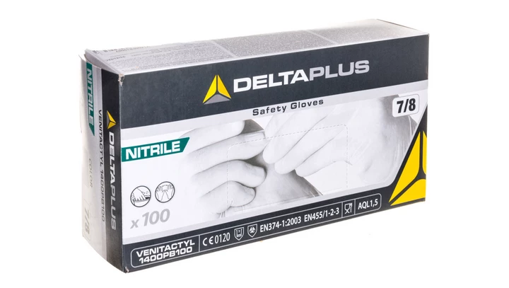 Rękawice nitrylowe pudrowane niebieskie, rozmiar 7/8 V1400PB10007 /100szt./
