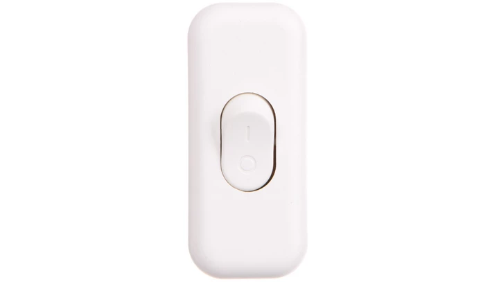 Wyłącznik kołyskowy przelotowy, 2-torowy, 2,5A, 250V WK-2P BIAŁY W-97747