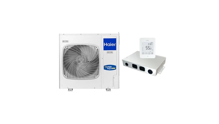 Pompa ciepła monoblok 7,8kW 1-faz HAIER SUPER AQUA AU082FYCRA (HW) /+ YR-E27, ATW-A01/ R32
