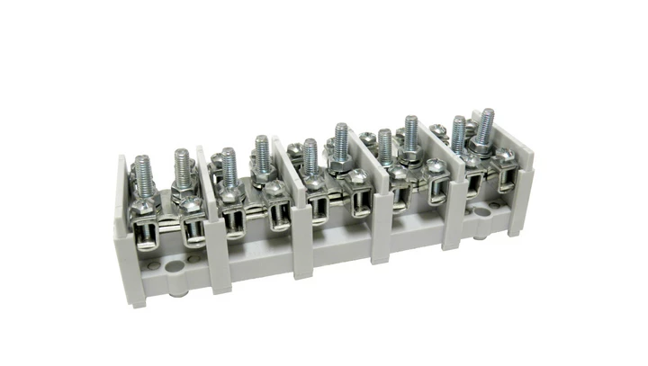 Odgałęźnik instalacyjny 5-torowy (2x35mm² 4x16mm²) LZ5*35/16wyk.12 (bez pokrywy) mocowanie do podłoża, szary 84026002