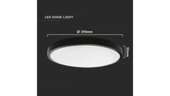 Plafoniera LED 24W 2400lm 4000K IP44 Okrągła fi295 Mleczny Czarna Ramka 7637