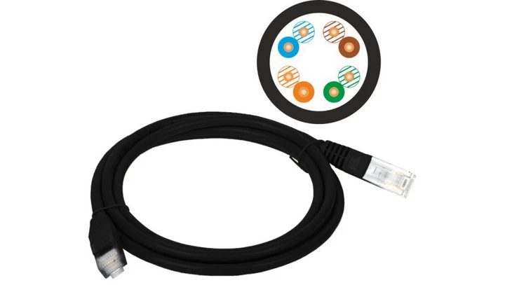 Patch-cord U/UTP kat.5e PVC 3.0m czarny KKU5CZA3