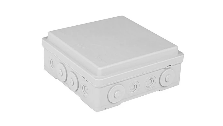 Puszka naścienna przyłączeniowa 130x52x130 mm, z 4 dławnicami, IP54, odporna na UV, NPP130 szara 35390002