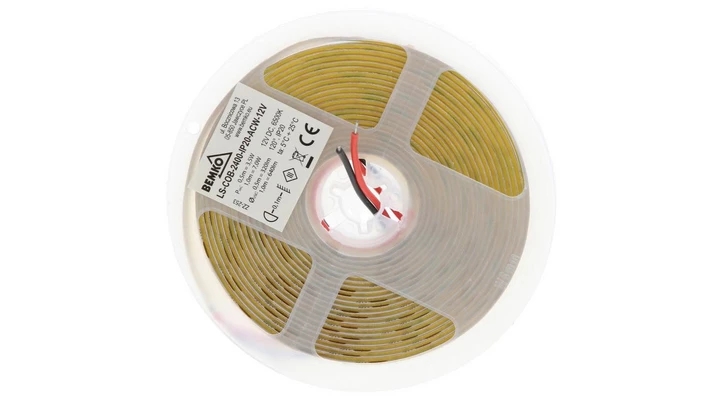 Taśma LED PREMIUM 12V DC COB 2400LED/5M 7W/1M IP20 Biała zimna