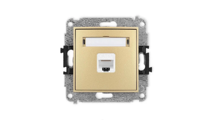 ICON Mechanizm gniazda komputerowego pojedynczego 1xRJ45, kat. 6A, 8-stykowy złoty 29IGK-7