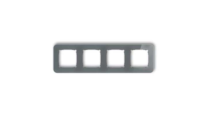 ICON Ramka uniwersalna poczwórna zaokrąglona - efekt szkła (ramka: grafitowa spód: grafitowy mat) 28-28-IRSZ-4