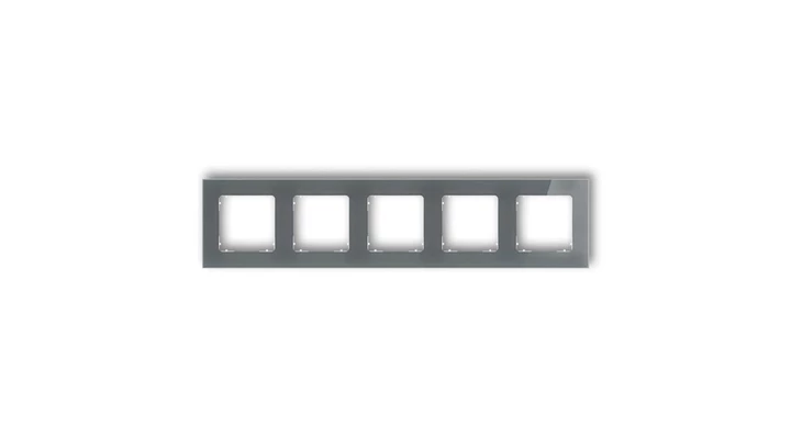 ICON Ramka uniwersalna pięciokrotna kwadratowa - efekt szkła (ramka: grafitowa spód: biały) 28-0-IRSK-5
