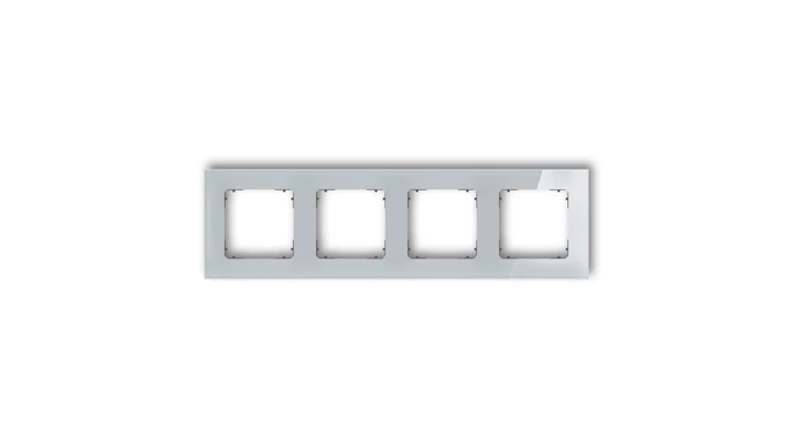 ICON Ramka uniwersalna poczwórna kwadratowa - efekt szkła (ramka: szara spód: grafitowy mat) 15-28-IRSK-4