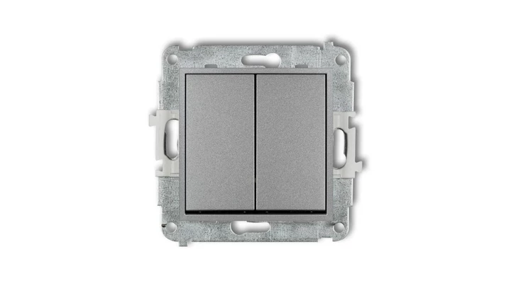 ICON Mechanizm łącznika zwiernego żaluzjowego (dwa klawisze bez piktogramów) srebrny metalik 7IWP-8.1