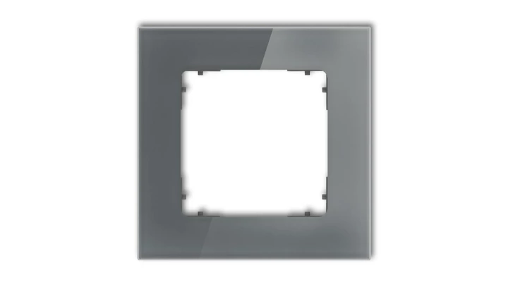 ICON Ramka uniwersalna pojedyncza kwadratowa - efekt szkła (ramka: grafitowa spód: grafitowy mat) 28-28-IRSK-1