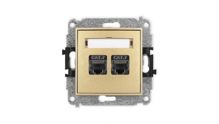 ICON Mechanizm gniazda komputerowego podwójnego 2xRJ45, kat. 7, ekranowane, 8-stykowy złoty 29IGK-10