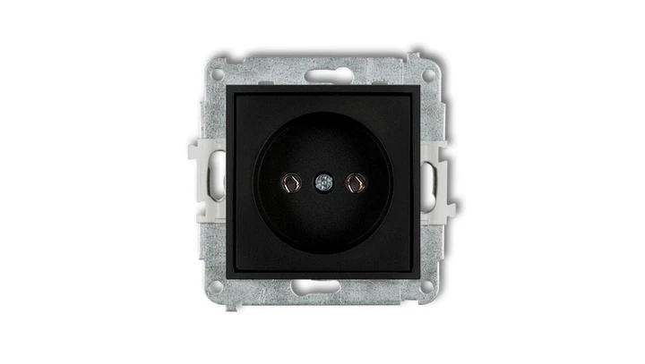 ICON Mechanizm gniazda pojedynczego bez uziemienia 2P (bez przesłon torów prądowych) czarny mat 12IGP-1