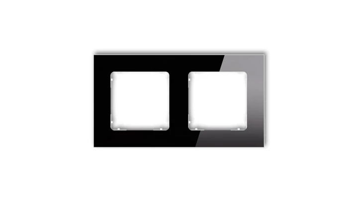 ICON Ramka uniwersalna podwójna kwadratowa - efekt szkła (ramka: czarna spód: biały) 12-0-IRSK-2