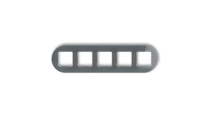 ICON Ramka uniwersalna pięciokrotna okrągła - efekt szkła (ramka: grafitowa spód: biały) 28-0-IRSO-5