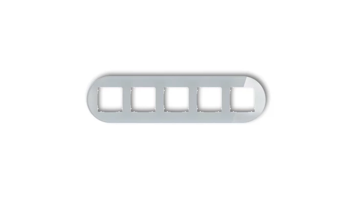 ICON Ramka uniwersalna pięciokrotna okrągła - efekt szkła (ramka: szara spód: biały) 15-0-IRSO-5