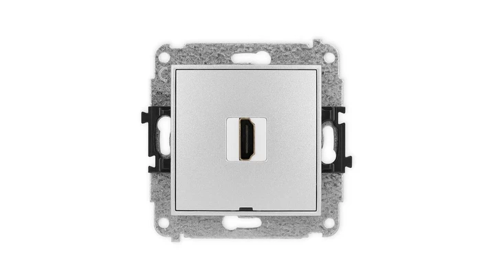 ICON Mechanizm gniazda pojedynczego HDMI 2.0, bez pola opisowego srebrny metalik 7IHDMIBO-3