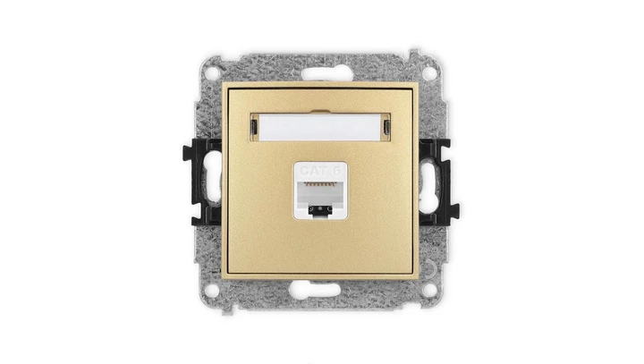 ICON Mechanizm gniazda komputerowego pojedynczego 1xRJ45, kat. 6, 8-stykowy złoty 29IGK-3