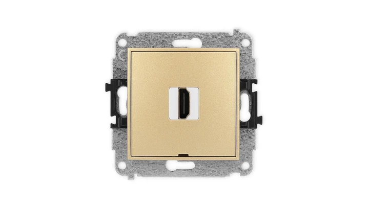 ICON Mechanizm gniazda pojedynczego HDMI 2.0, bez pola opisowego złoty 29IHDMIBO-3