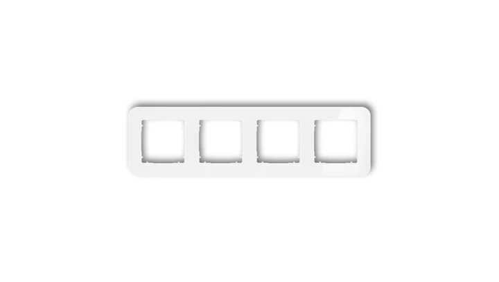 ICON Ramka uniwersalna poczwórna zaokrąglona - efekt szkła (ramka: biała spód: biały) 0-0-IRSZ-4