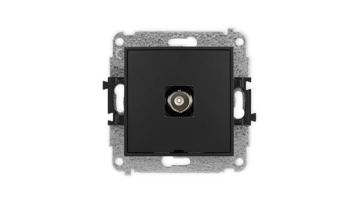 ICON Mechanizm gniazda pojedynczego BNC, bez pola opisowego czarny mat 12IGBNCBO-1