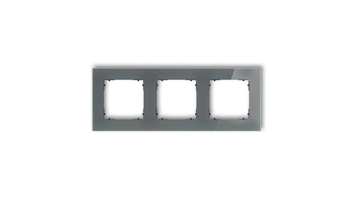 ICON Ramka uniwersalna potrójna kwadratowa - efekt szkła (ramka: grafitowa spód: czarny) 28-12-IRSK-3