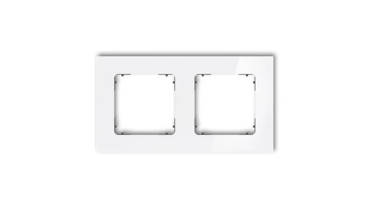 ICON Ramka uniwersalna podwójna kwadratowa - efekt szkła (ramka: biała spód: grafitowy mat) 0-28-IRSK-2