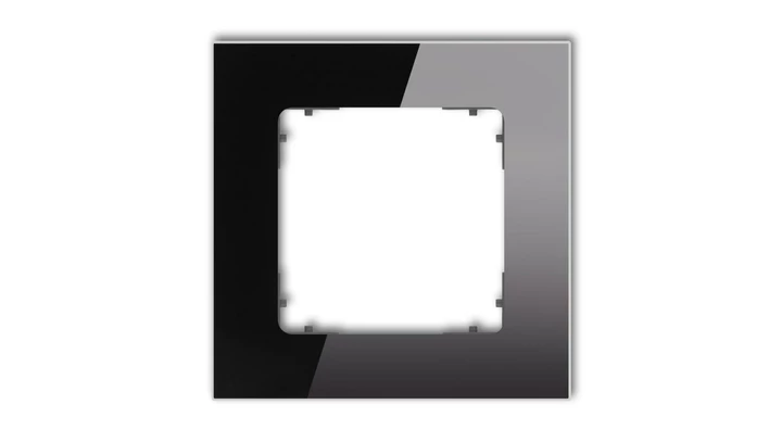 ICON Ramka uniwersalna pojedyncza kwadratowa - efekt szkła (ramka: czarna spód: grafitowy mat) 12-28-IRSK-1