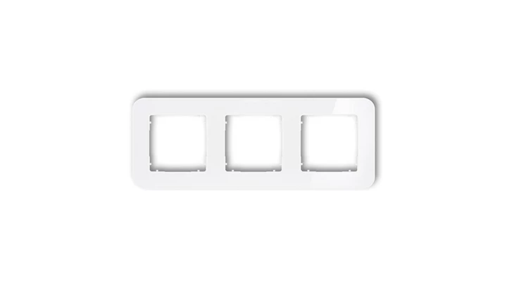 ICON Ramka uniwersalna potrójna zaokrąglona - efekt szkła (ramka: biała spód: biały) 0-0-IRSZ-3