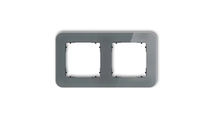 ICON Ramka uniwersalna podwójna zaokrąglona - efekt szkła (ramka: grafitowa spód: czarny) 28-12-IRSZ-2