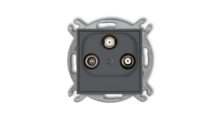 ICON Mechanizm gniazda abonenckiego 2 wyjścia SAT + TV grafitowy mat 28IGSN