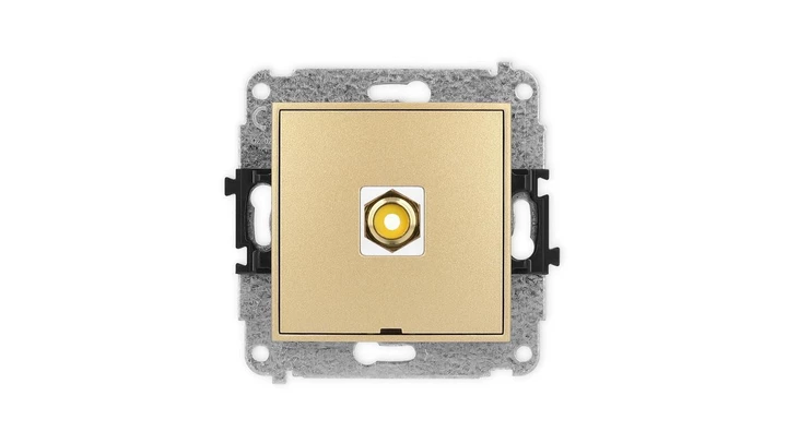 ICON Mechanizm gniazda pojedynczego RCA, bez pola opisowego (typu cinch - żółty, pozłacany) złoty 29IGRCABO-1